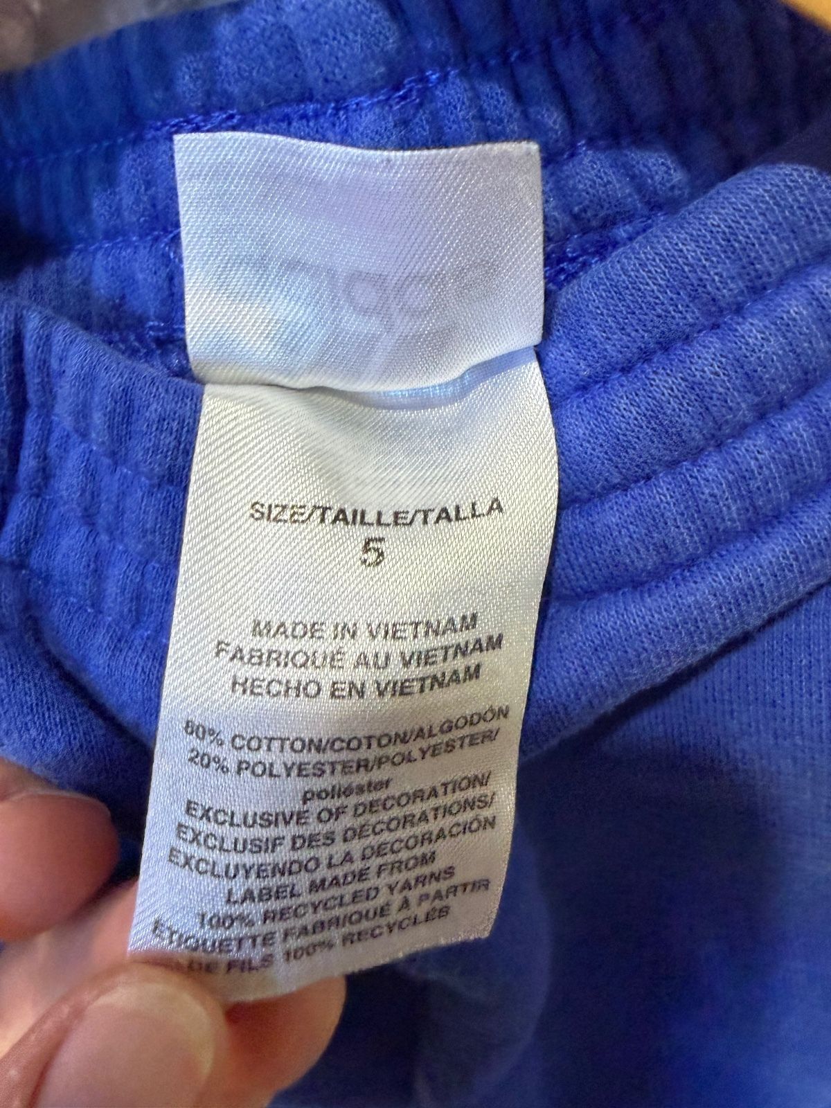 Adidas Boys Blue Three Stripe Fleece Sweatpants, Size 5 - photo 3