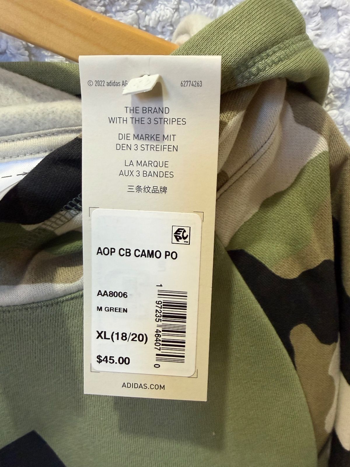 Adidas AOP CB Camo PO Green Hoodie Regular Fit XL - photo 3