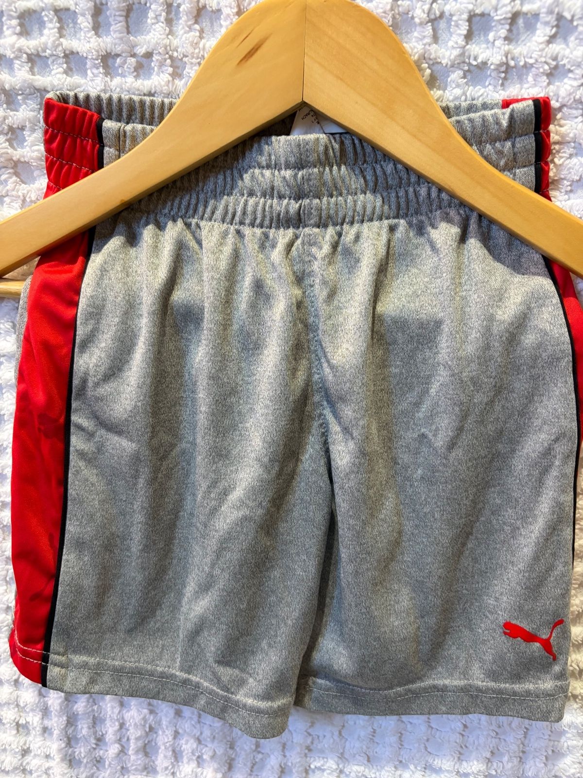Puma Boys Gray Red Athletic Shorts 3T
