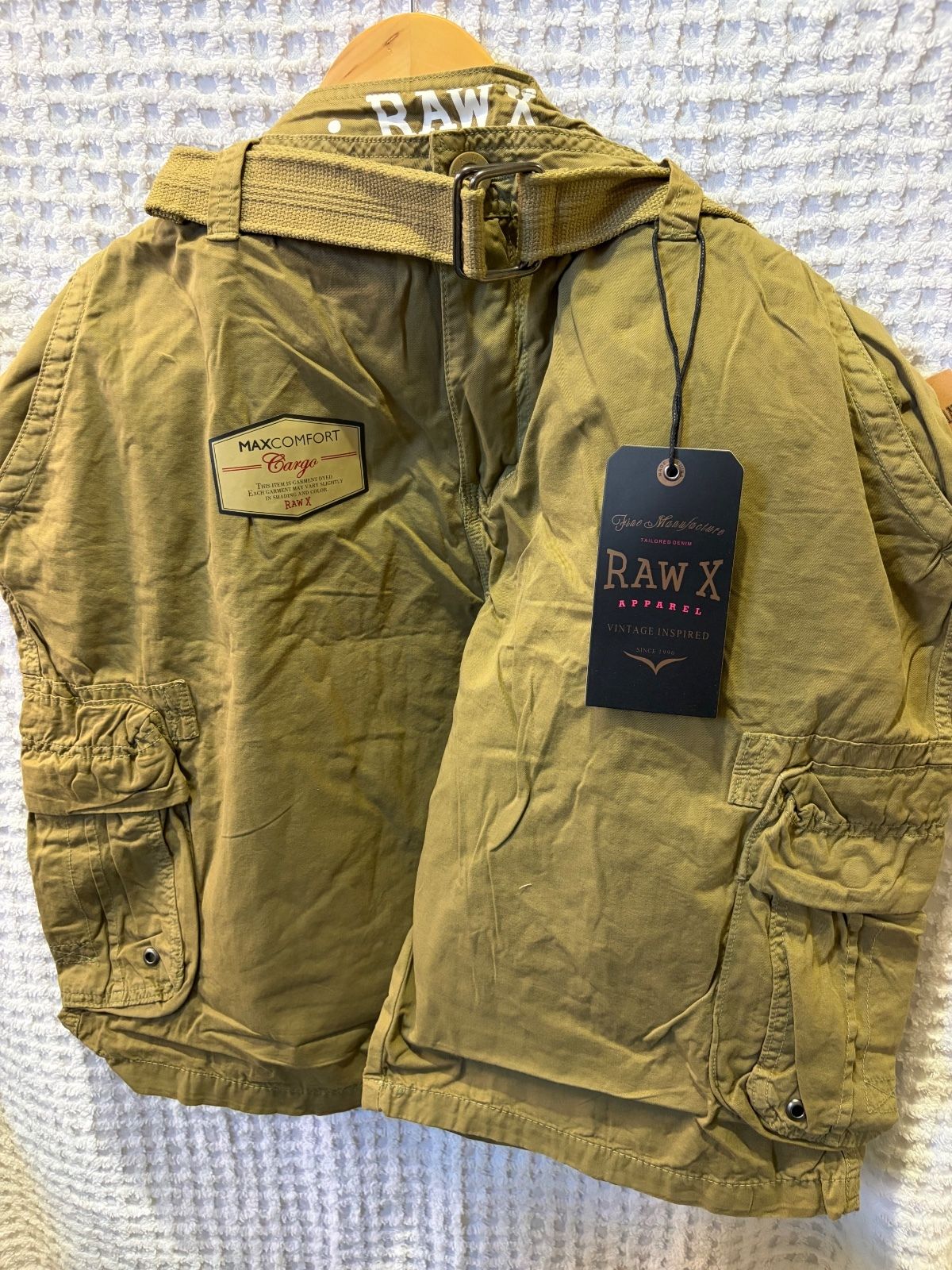 Raw X Apparel Max Comfort Cargo Shorts New Khaki 40