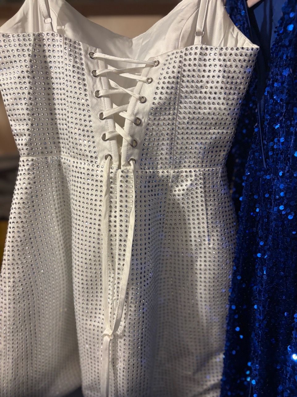 White Crystal Rhinestone Mini Dress - photo 2
