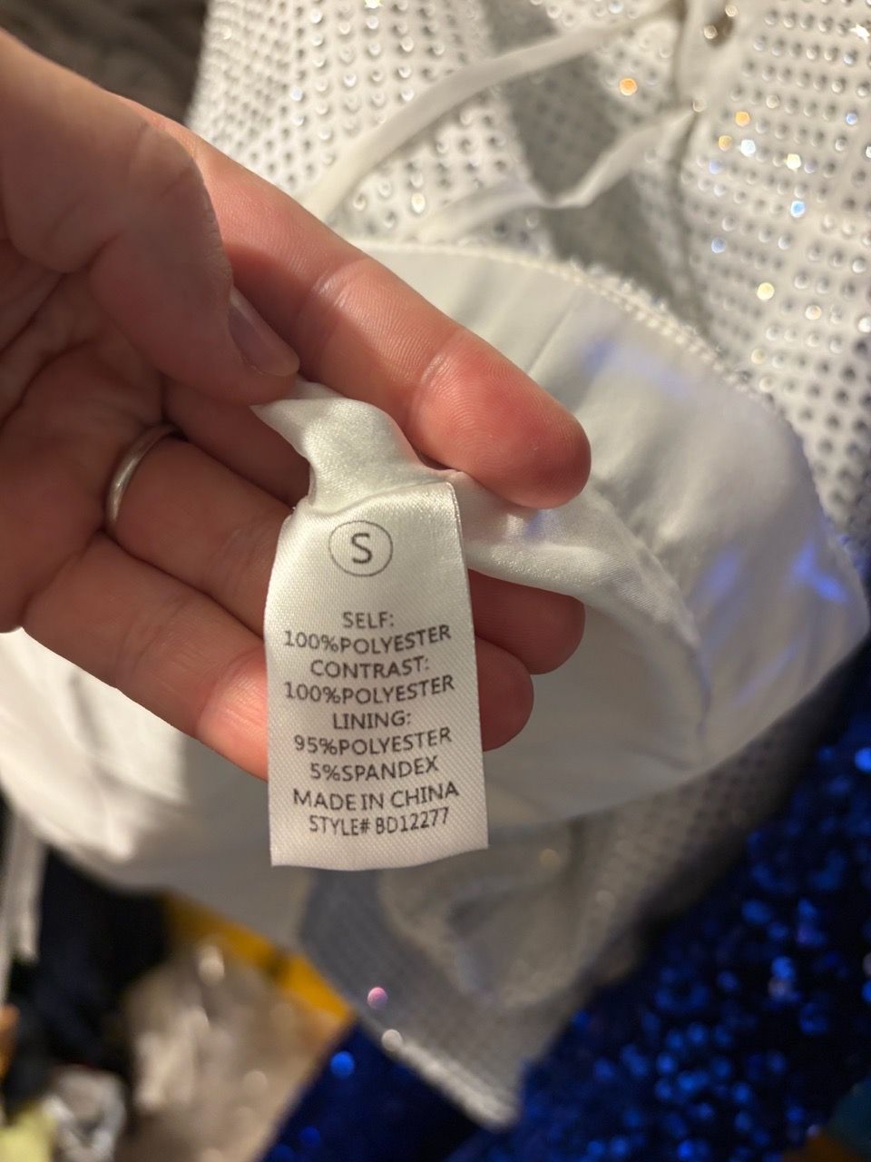 White Crystal Rhinestone Mini Dress - photo 4
