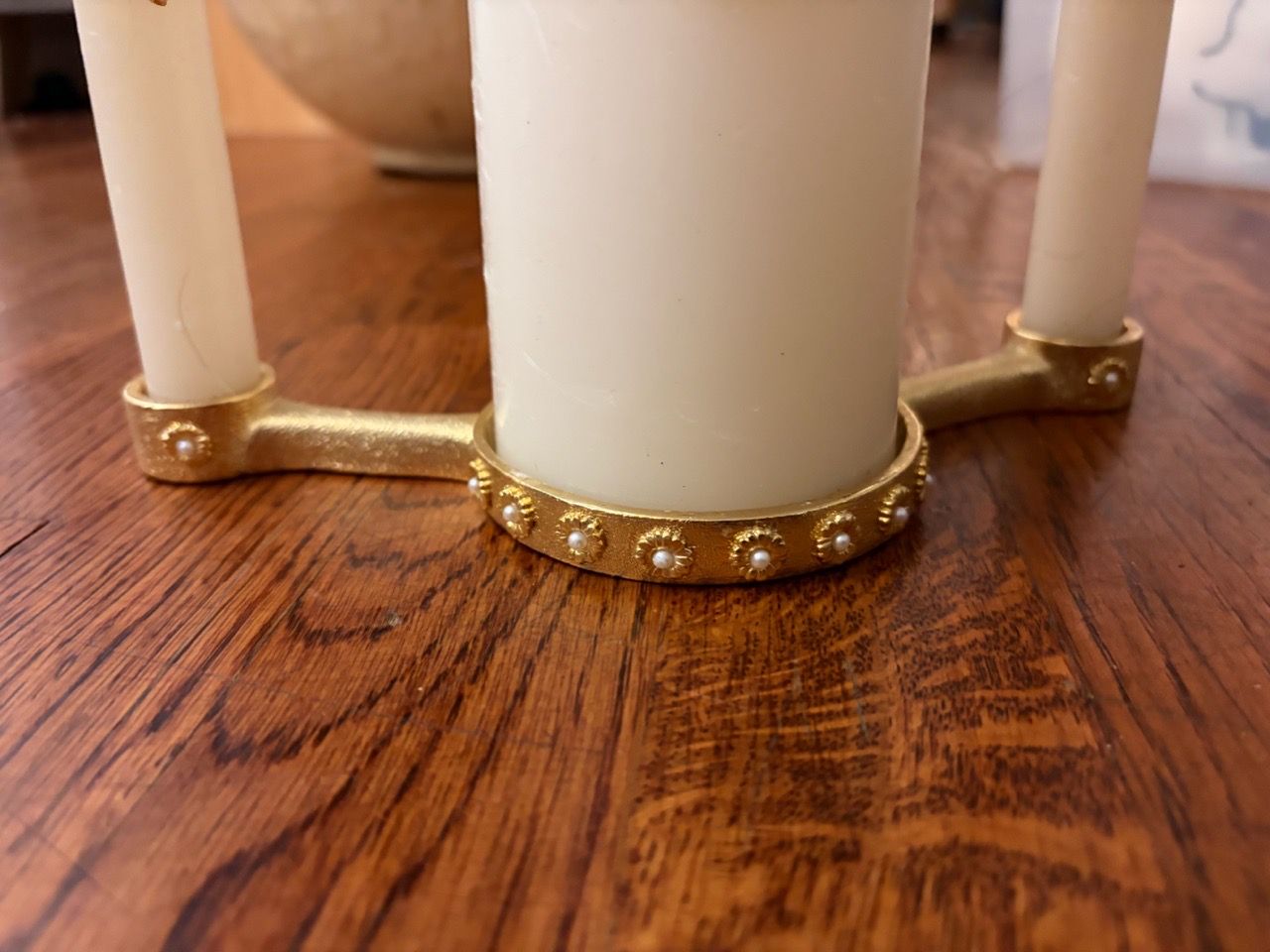 Wedding Unity Candle Set with Gold Cross - photo 2