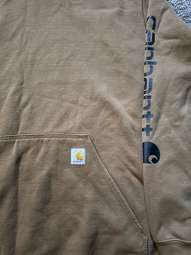 Carhartt modern loose fit sleeved logo hoodie size XL - photo 3