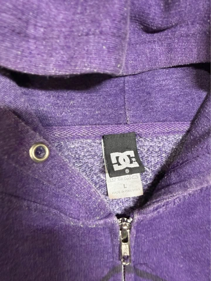 Vintage DC Shoes Purple Zip-Up Hoodie Size Large skate - photo 4