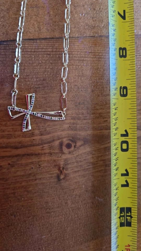 Multi Stone Cross with adjustable chain size - photo 5