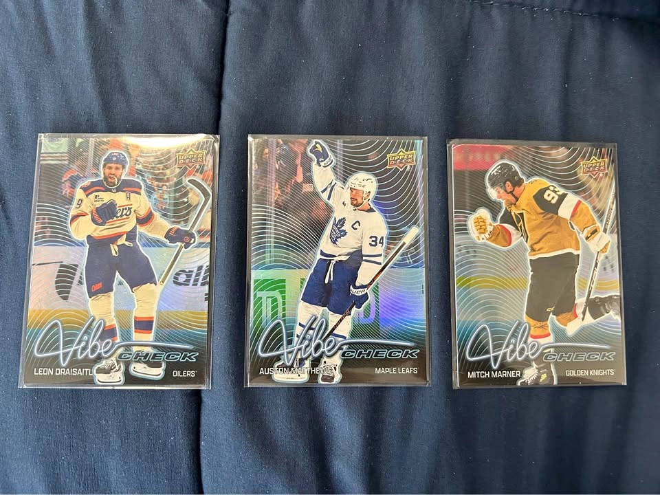 Upper Deck Vibe Check Hockey Cards - Draisaitl, Matthews, Marner