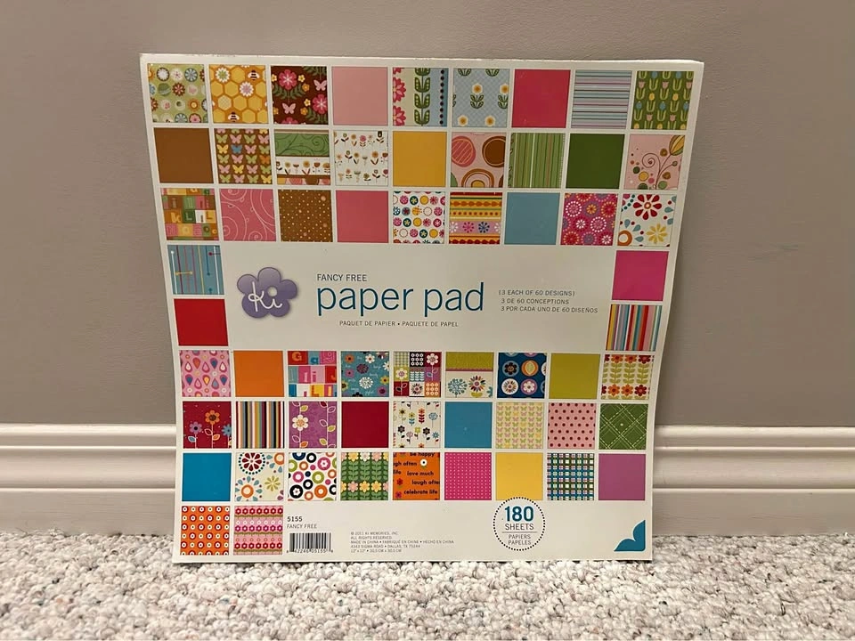 New 12” x 12” 180 Sheet Scrapbooking Paper Pad - $15 Each