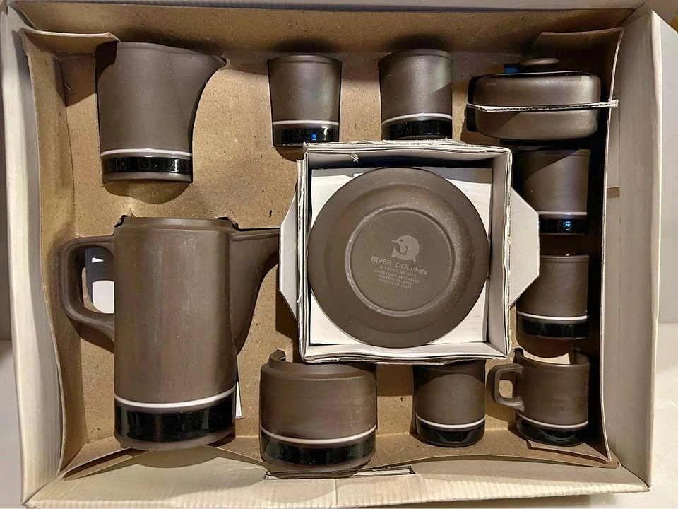 New River Dolphin Stoneware Espresso/Tea Cup 15 Piece Set
