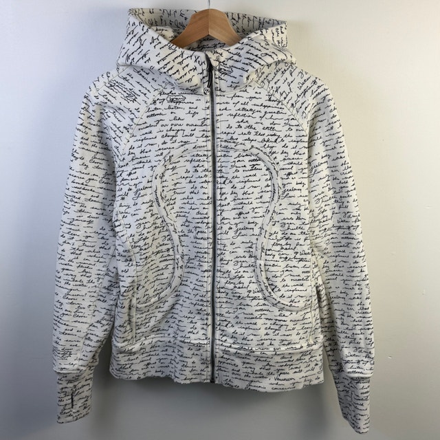 Lululemon White Script-Print Jacket Size 10 - photo 2