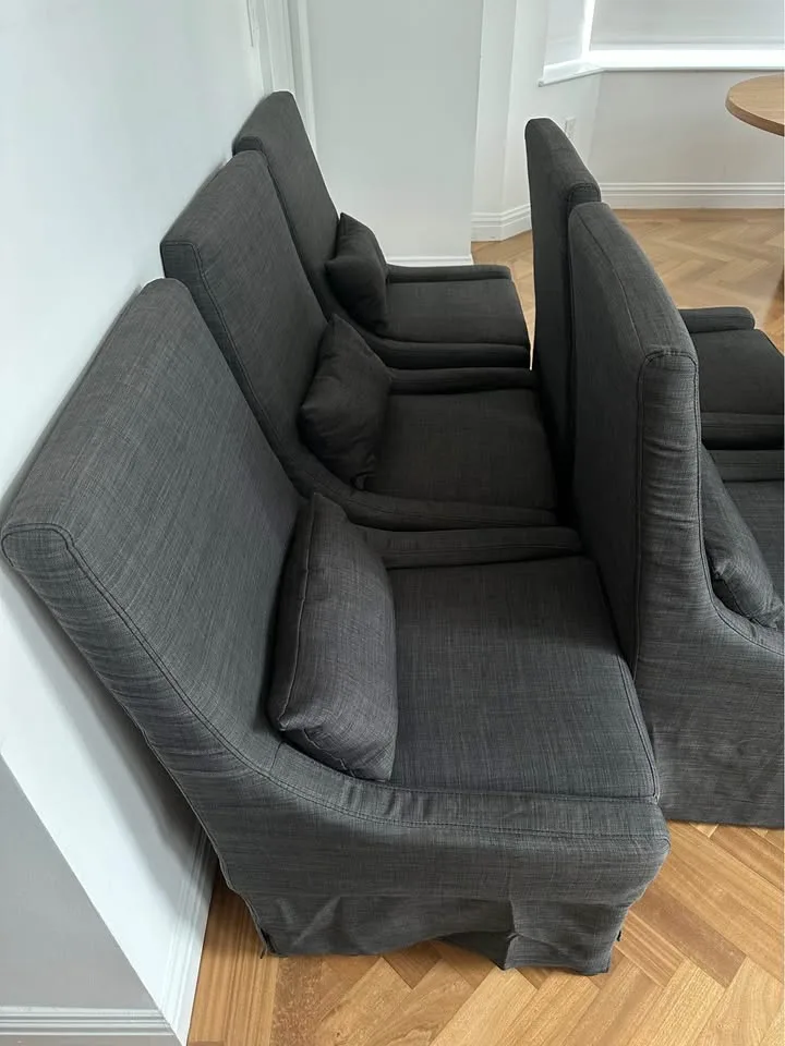 Restoration Hardware Style Gray Dining Chairs Set of 6 image indicator(4)