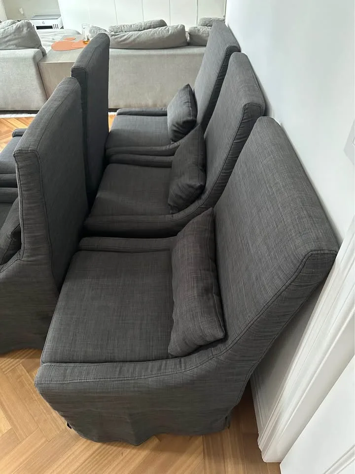 Restoration Hardware Style Gray Dining Chairs Set of 6 image indicator(7)