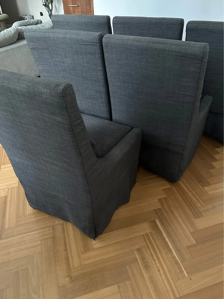 Restoration Hardware Style Gray Dining Chairs Set of 6 image indicator(8)