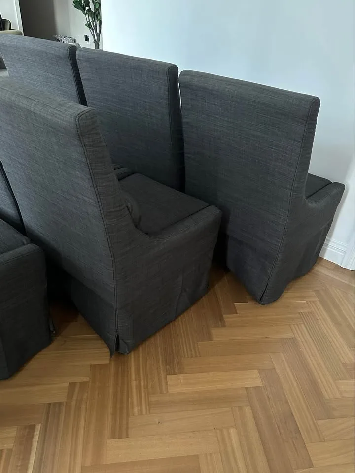 Restoration Hardware Style Gray Dining Chairs Set of 6 image indicator(9)