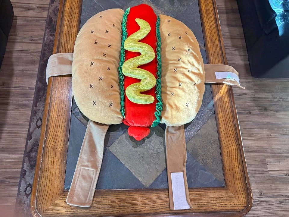 Plush Med/Lg Hot Dog Pet Halloween Costume - Like New