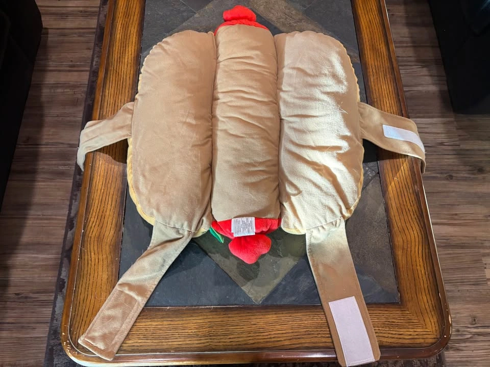 Plush Med/Lg Hot Dog Pet Halloween Costume - Like New - photo 2