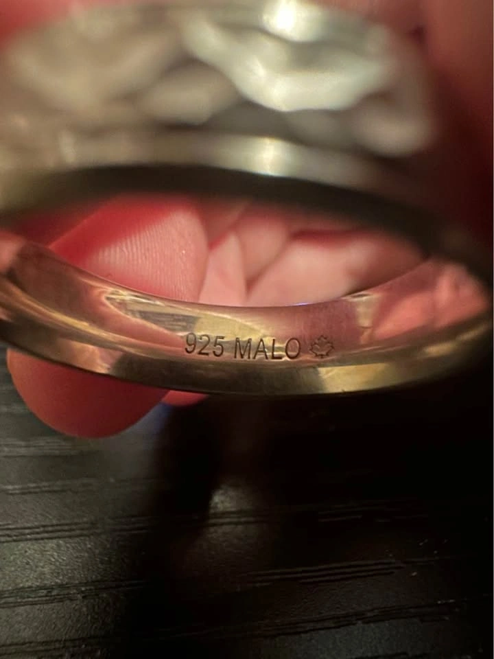 Luxury MALO Designer Sterling Silver Wedding Band Size 9-10 - photo 2