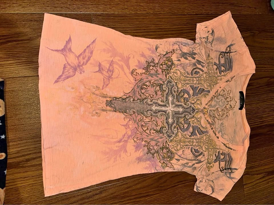 Y2K angels & diamonds shirt med