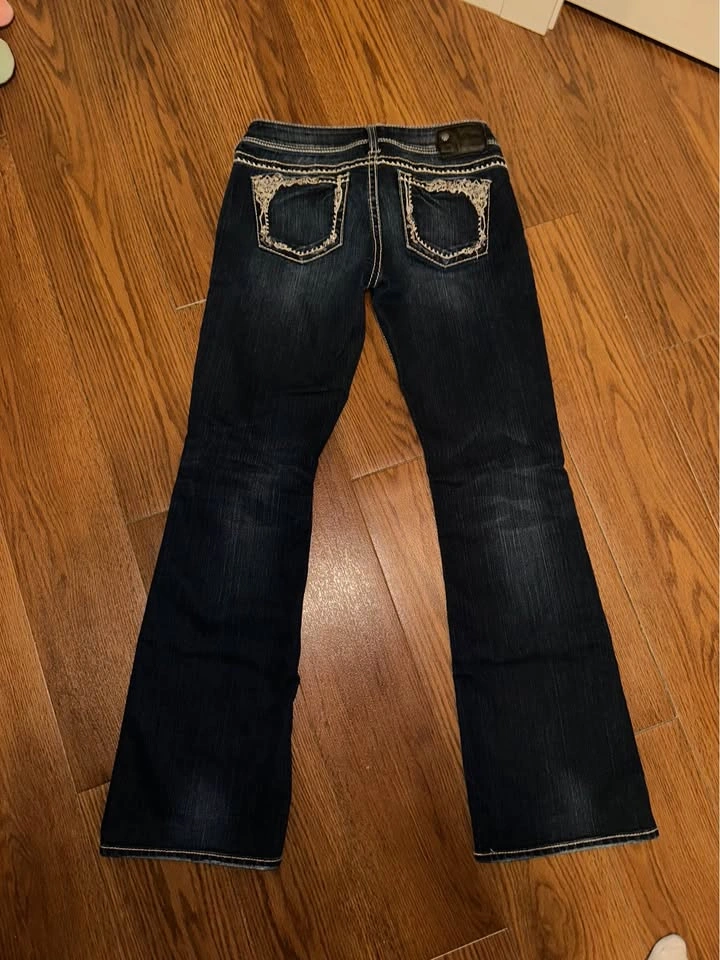 Y2K silver jeans flared - photo 2