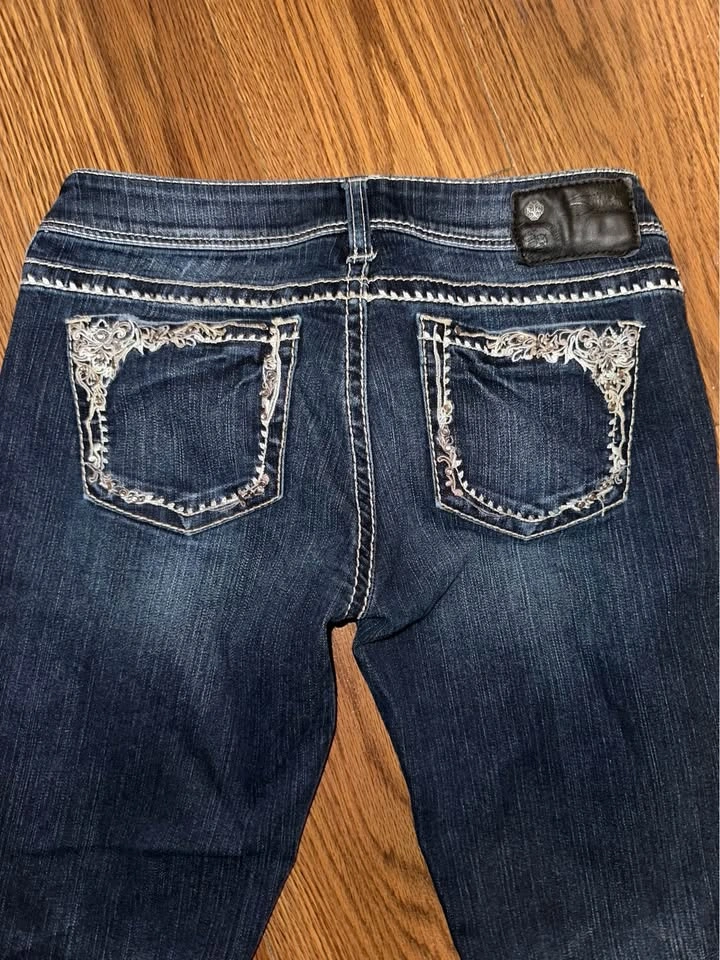 Y2K silver jeans flared - photo 3