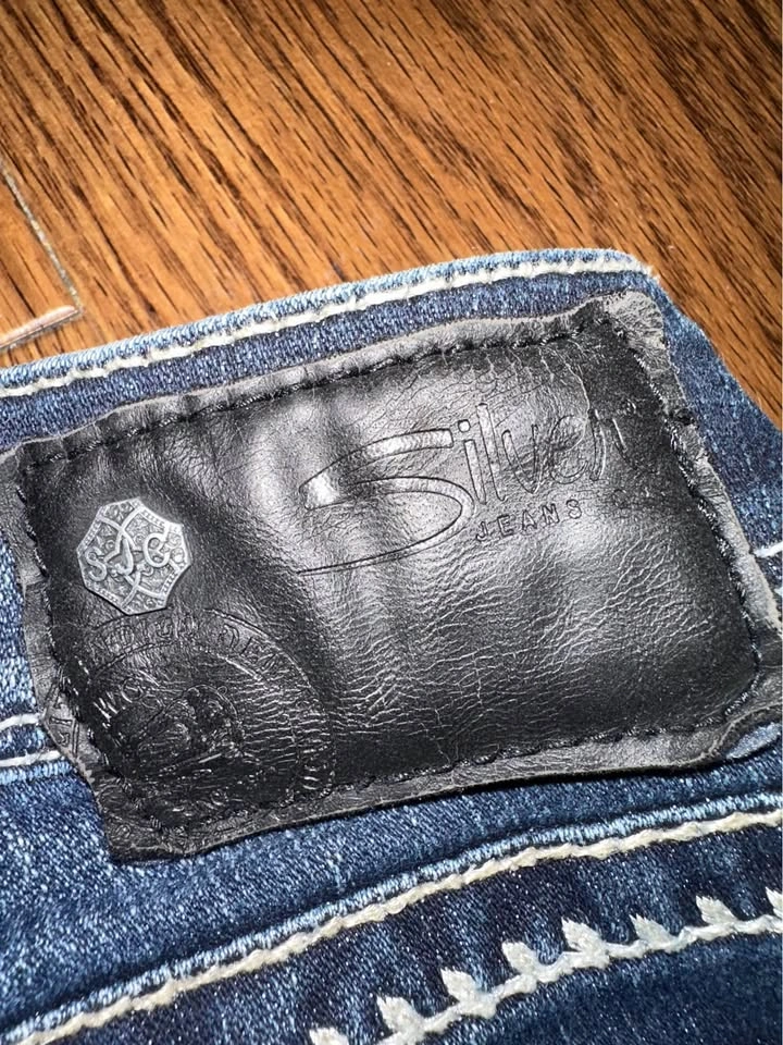 Y2K silver jeans flared - photo 4