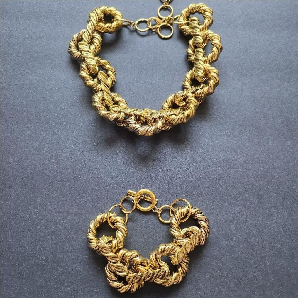 Gold Chunky Chain Necklace and Bracelet Set - photo 2