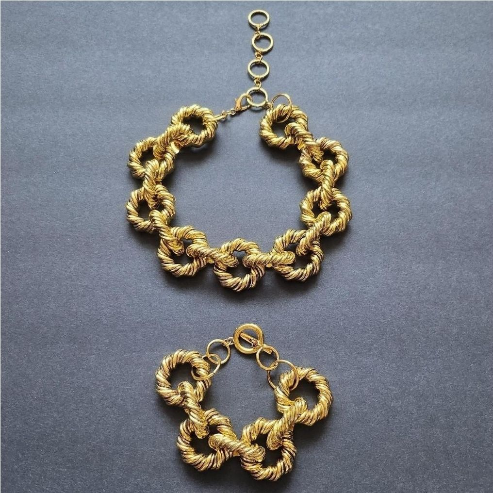 Gold Chunky Chain Necklace and Bracelet Set - photo 3