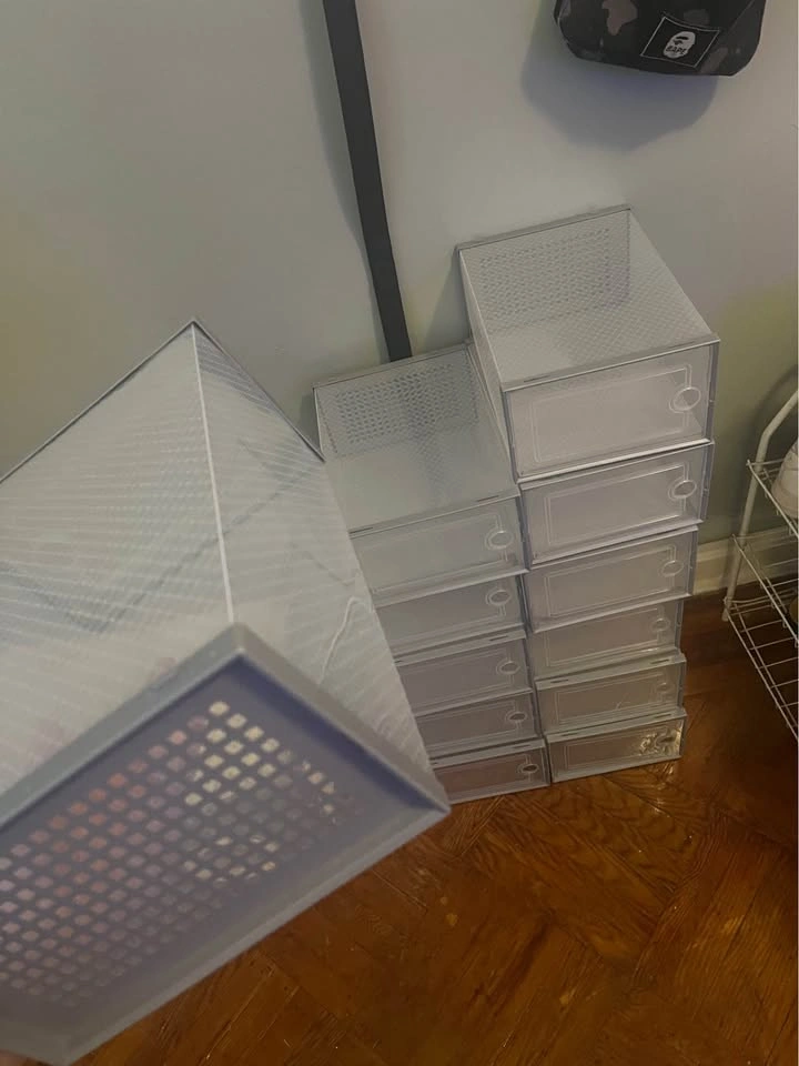 New Stackable Plastic Shoe Storage Boxes - Set of 12 - photo 4