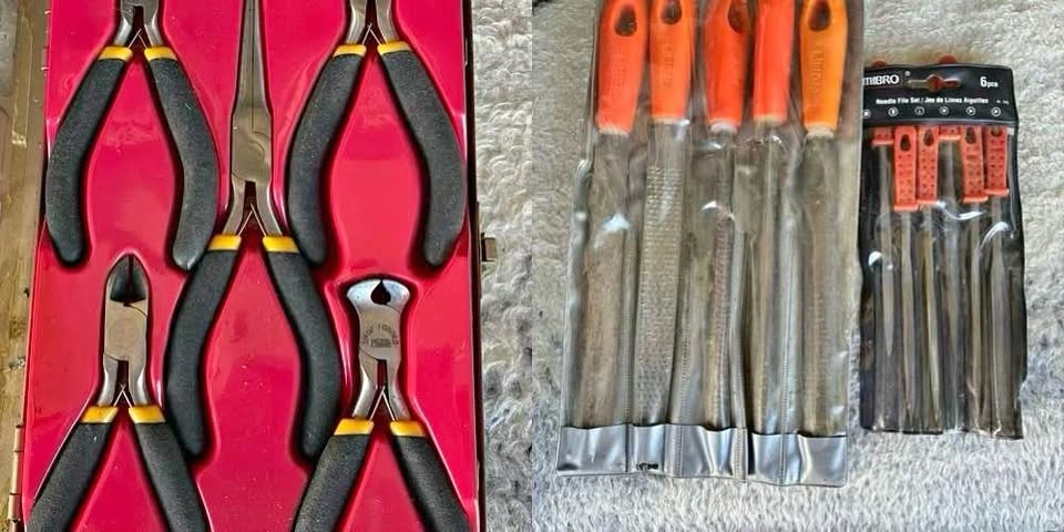 Hobby & Craft Tool Bundle - Mini Pliers, Files, & Needle Files