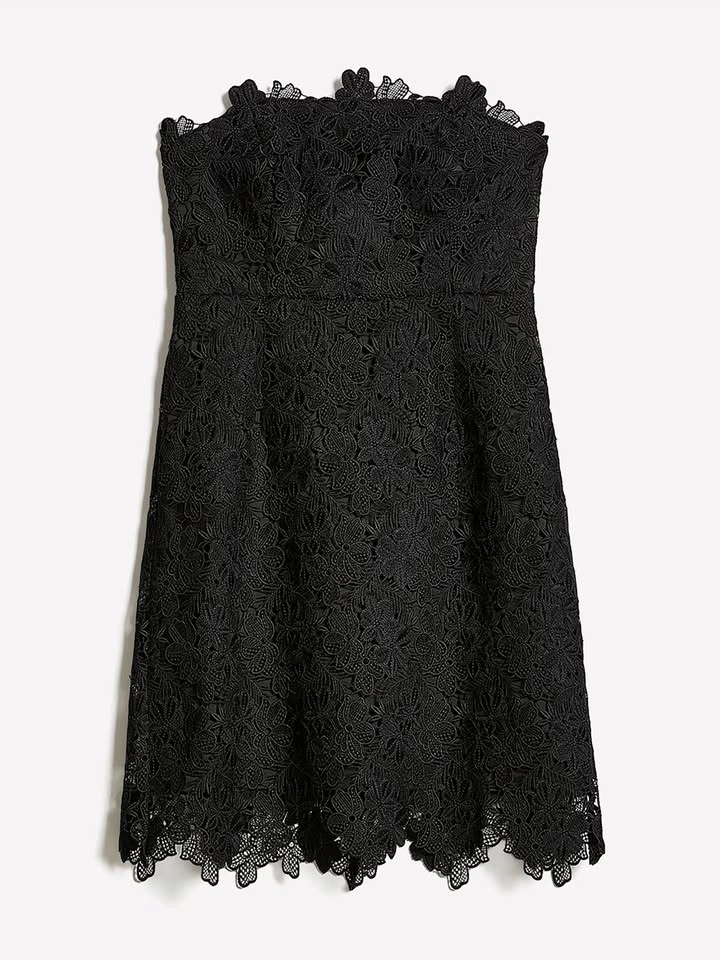 RW&CO. Black Strapless Floral Lace Mini Dress - photo 2