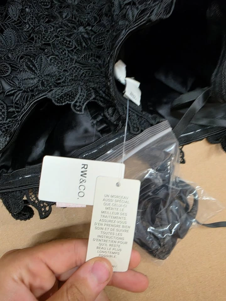RW&CO. Black Strapless Floral Lace Mini Dress - photo 5