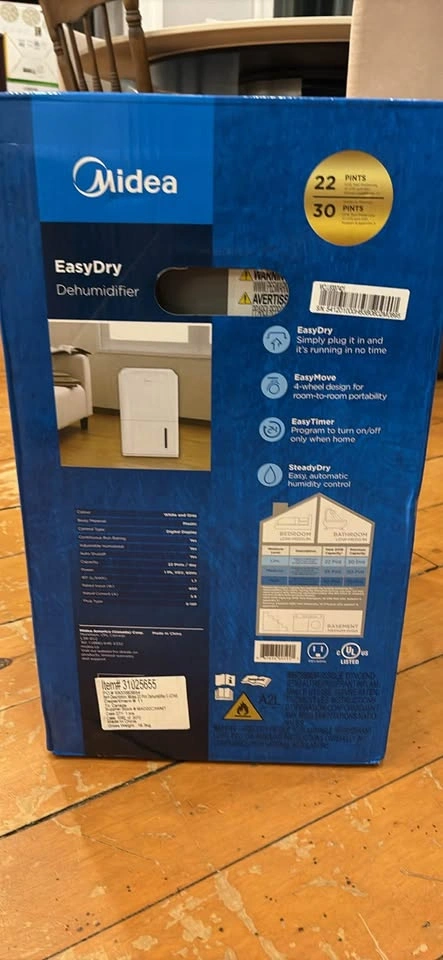 Dehumidifier - Midea EasyDry 22-Pint Dehumidifier MAD22C3WMT - photo 2