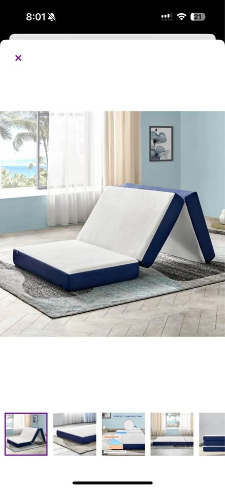 Trifold Memory Foam Mattress - Narrow Twin, 3 inch
