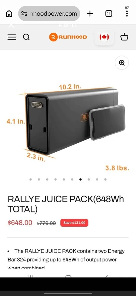 Runhood Rallye Juice Pack (648Wh Total) - photo 4