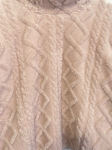 Eddie Bauer Women Large Pink Cable Sherpa Fleece Mock Neck Pullo - photo 2