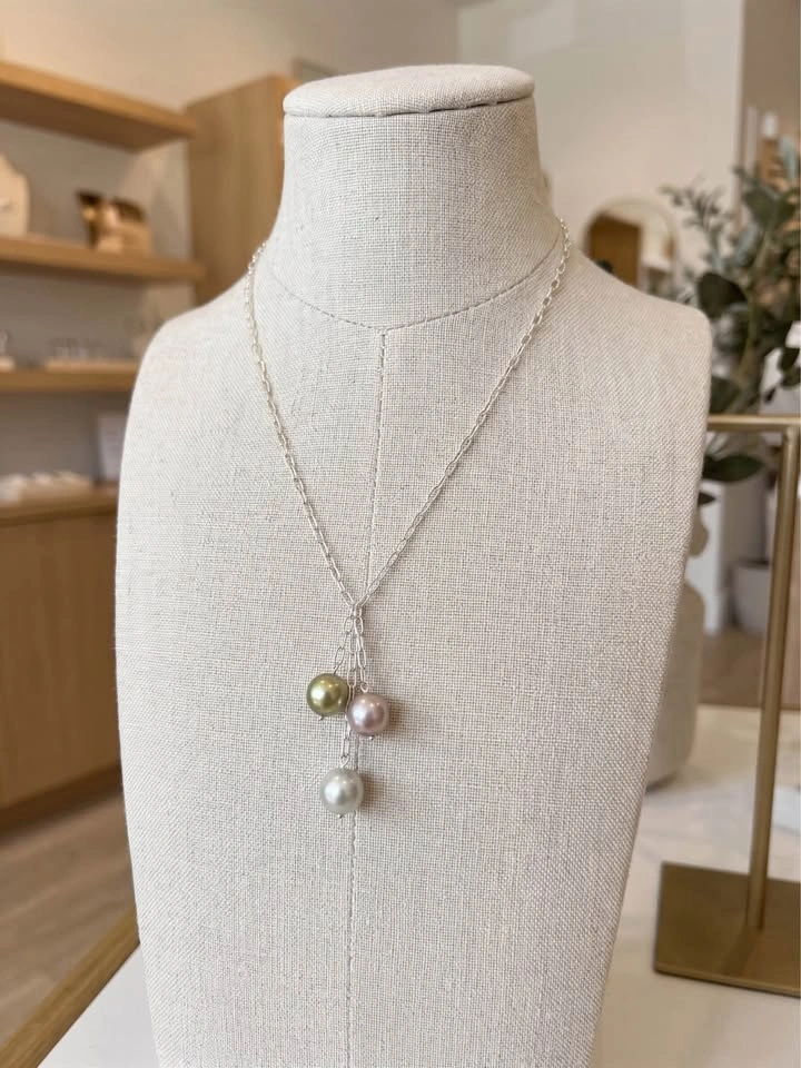 Rhinestone pearl necklace - photo 2