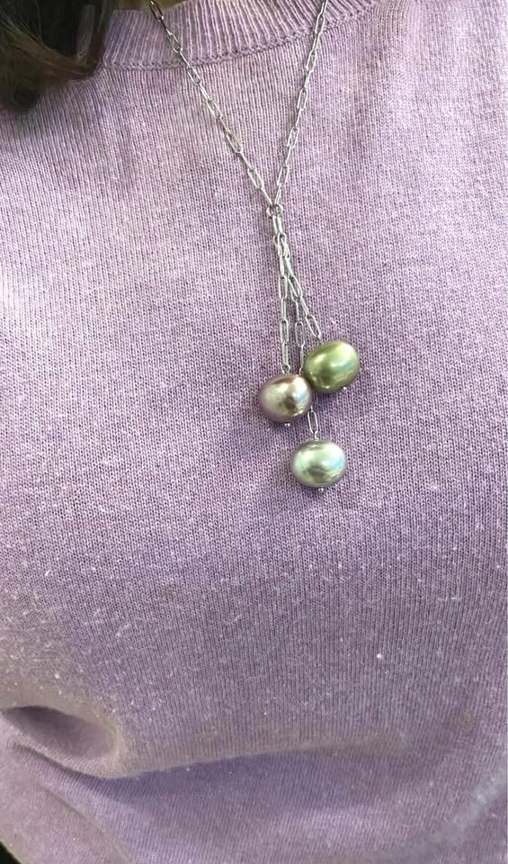 Rhinestone pearl necklace - photo 3