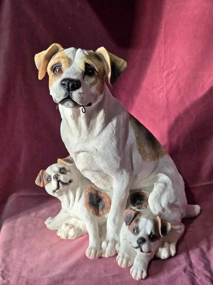 Large Vintage Dog Statue/Basket Holder