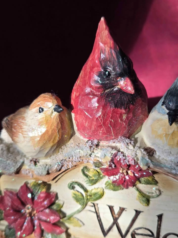 Vintage Winter Birds "Welcome" Decoration - photo 4