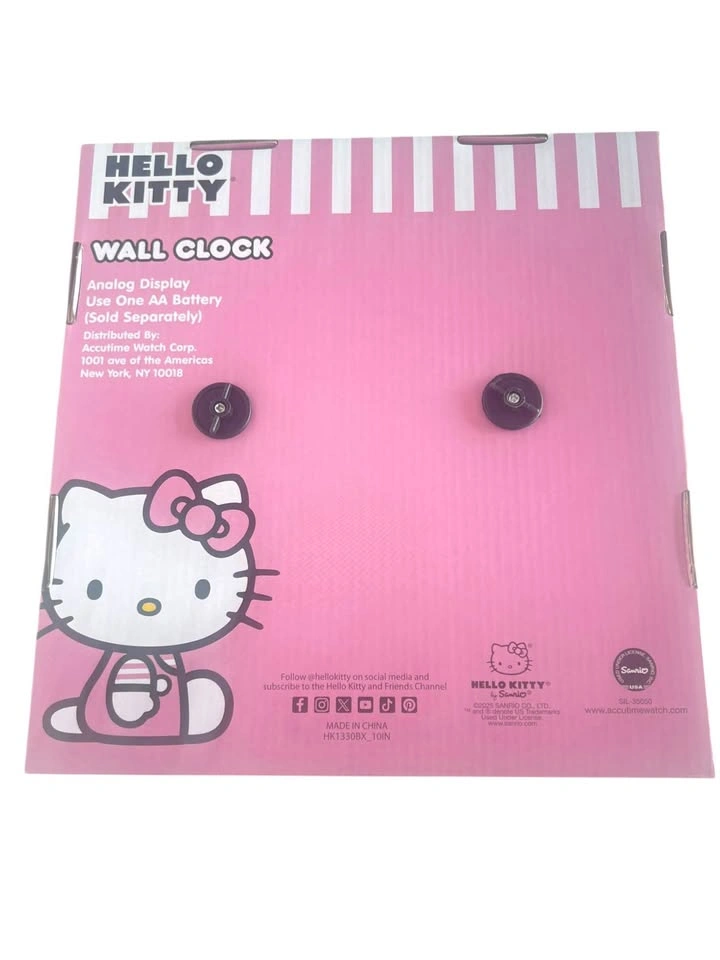 New Hello Kitty Wall Clock - Pink Floral Kawaii Decor - photo 3