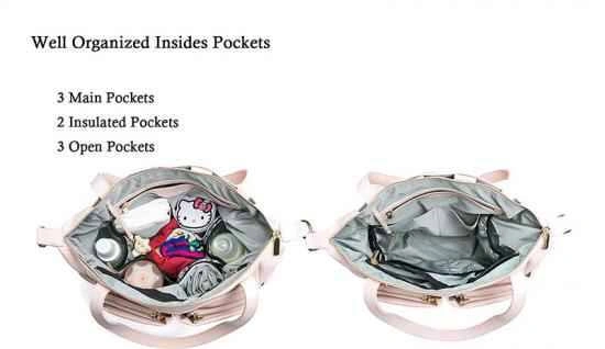 Pink Vegan Leather Large Diaper Bag Tote & Backpack - photo 2