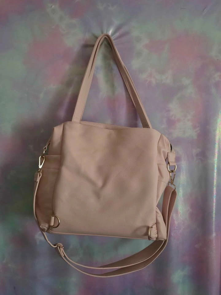 Pink Vegan Leather Large Diaper Bag Tote & Backpack - photo 5