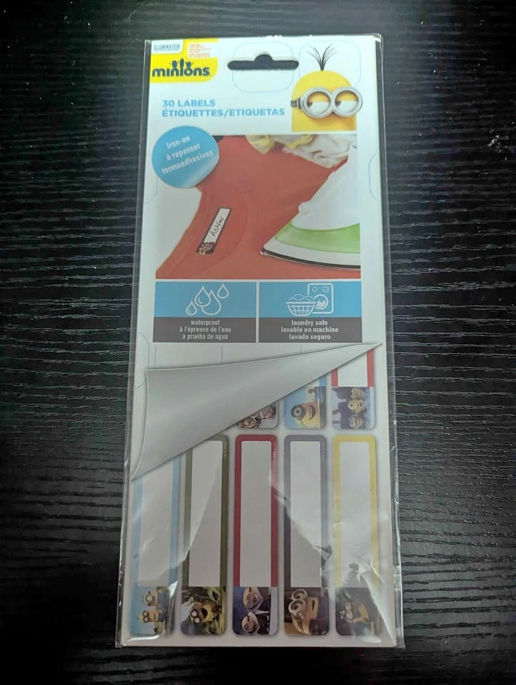 Minions Iron-On Clothing Labels – 30 Pack (Sealed)
