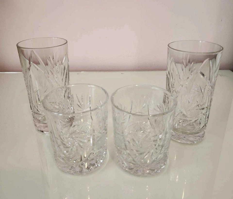 Vintage Pinwheel Crystal Glasses (2 of each) (brand new)