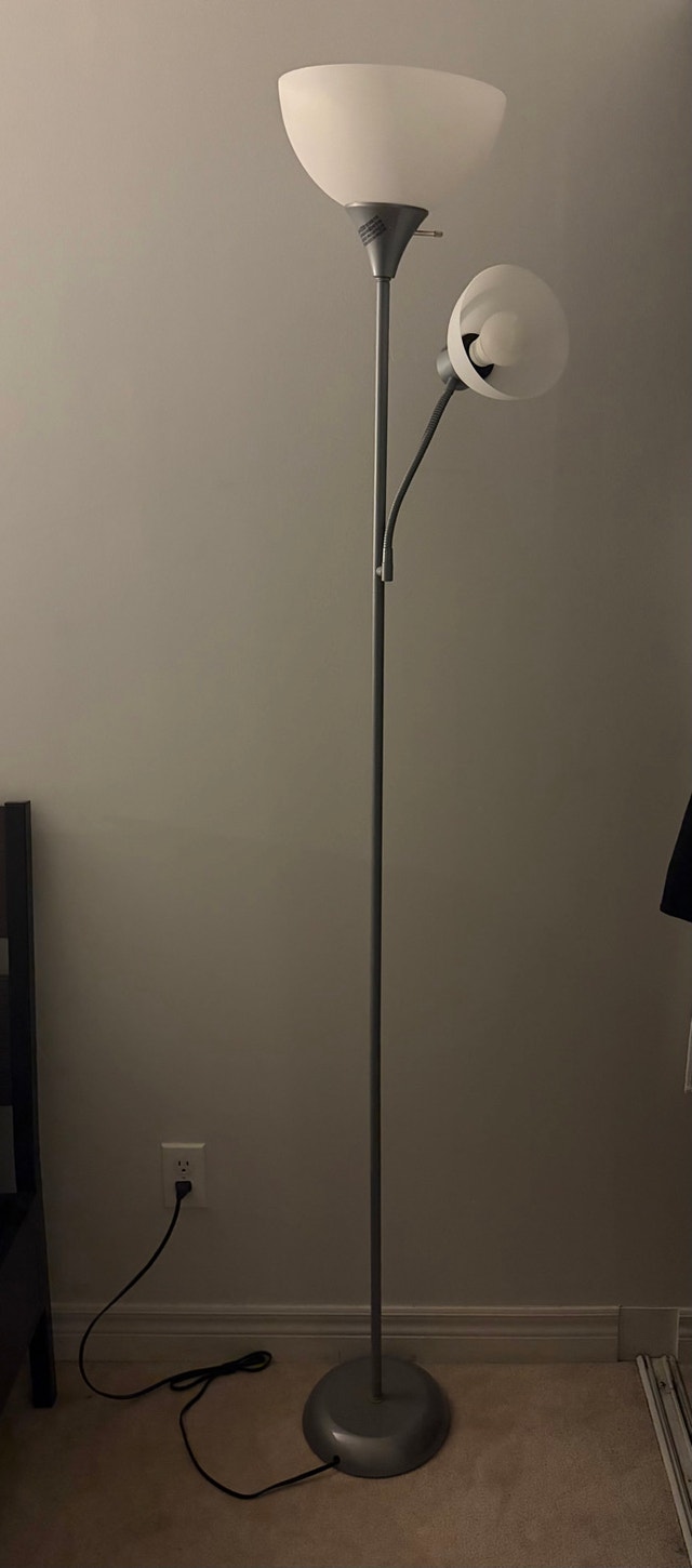 Torchiere Floor Lamp with Reading Light - photo 2