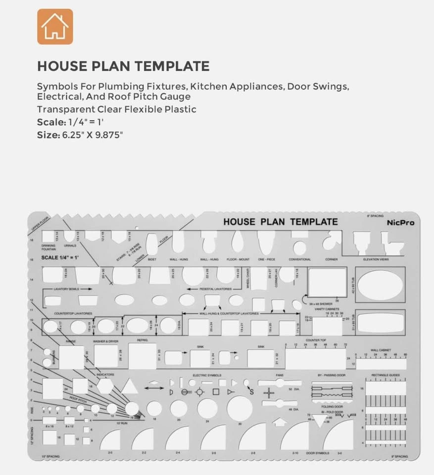 NicPro Architectural Scale Ruler and Templates 3-Pack - photo 5