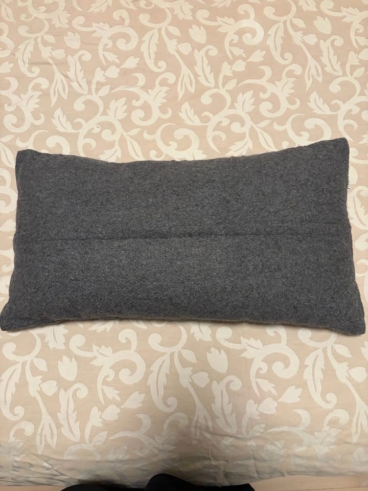 Two Urban Barn gray lumbar pillows, wool and chenille - photo 3