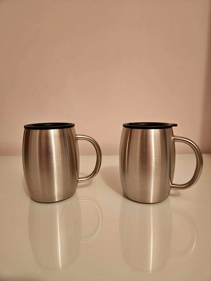 Insulated Double Wall Stainless Steel Coffee Mug (Set of 2)