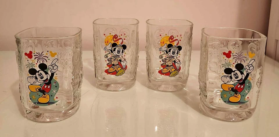 Vintage 2000 Walt Disney World Millennium Glass Tumblers