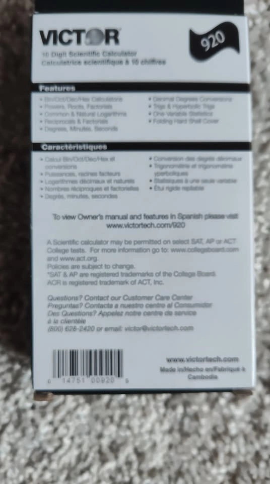 VICTOR 920 Scientific Calculator - photo 4